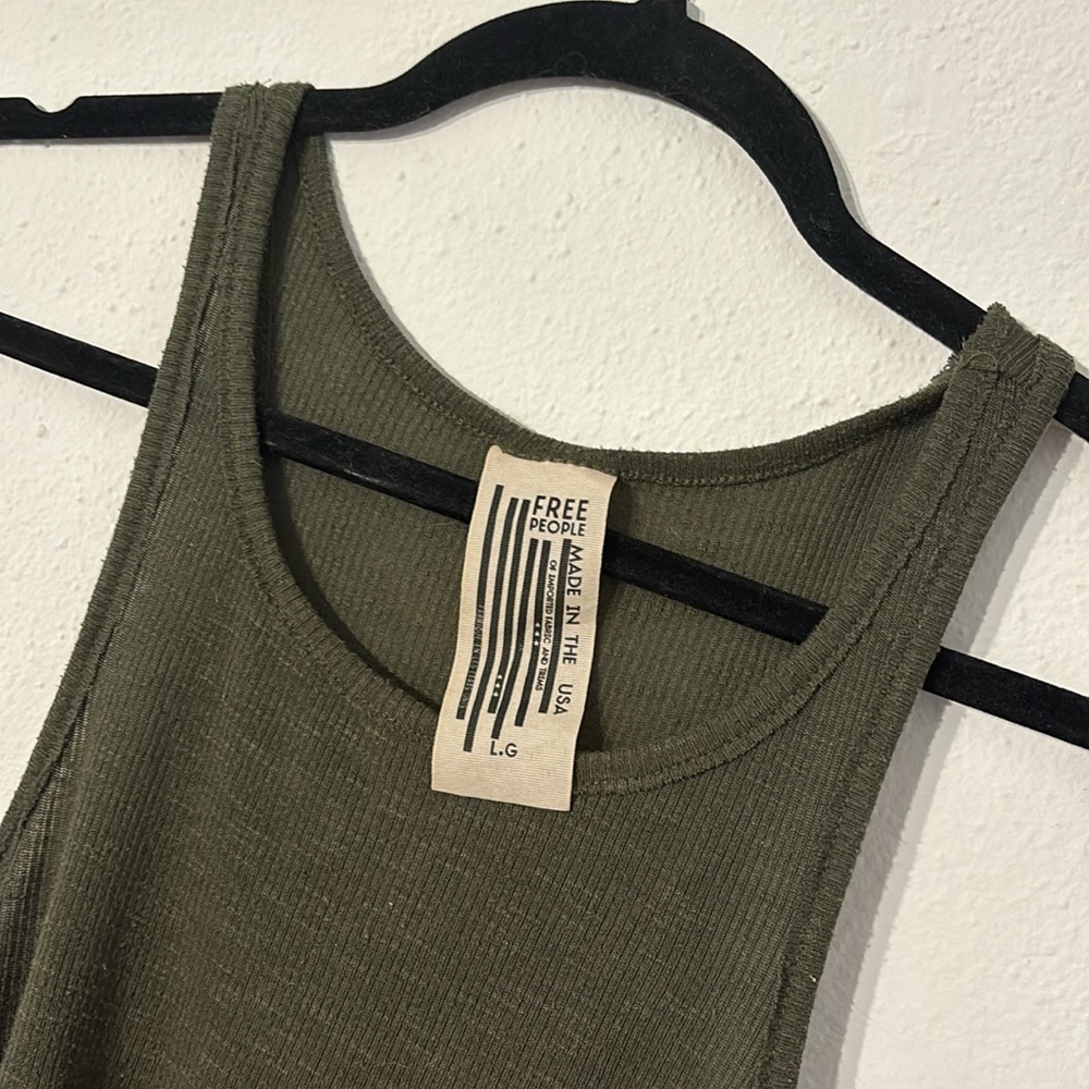 Free People Olive Green Tank Top
